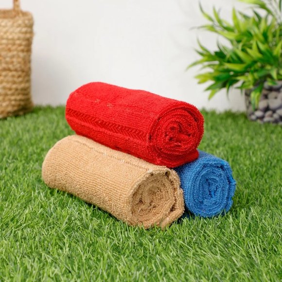 pepme Other - Cotton Hand Towels side lines, 20x13, Assorted Colors, Set 2, Pack of 3